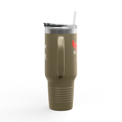40oz Insulated Travel Mug (Aquanaut) — Customizable "Your Text" White Tumbler