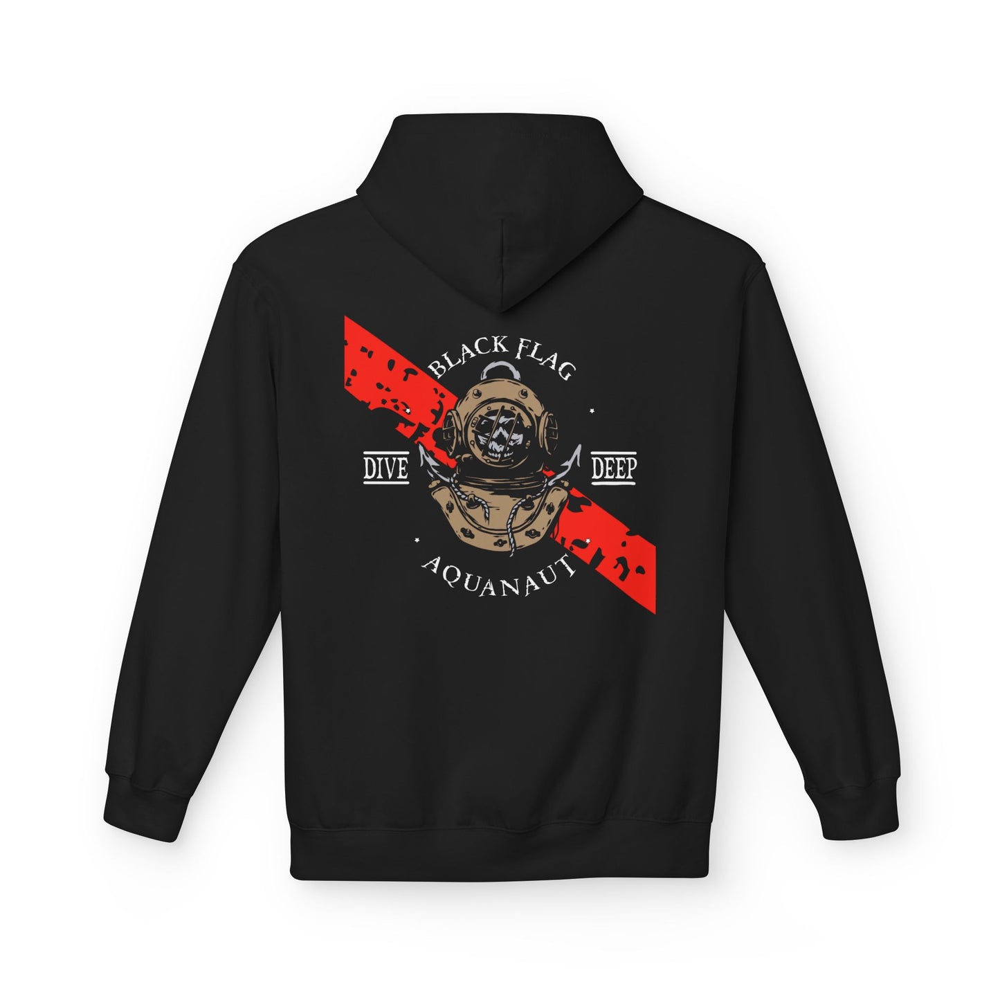 Dive Center Hoodie — 'Black Flag Aquanauts' Vintage Diving Helmet Design