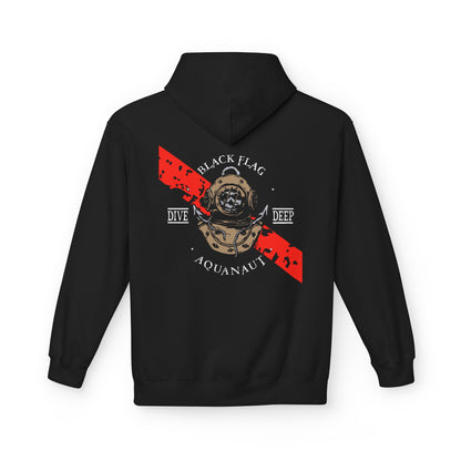 Dive Center Hoodie — 'Black Flag Aquanauts' Vintage Diving Helmet Design