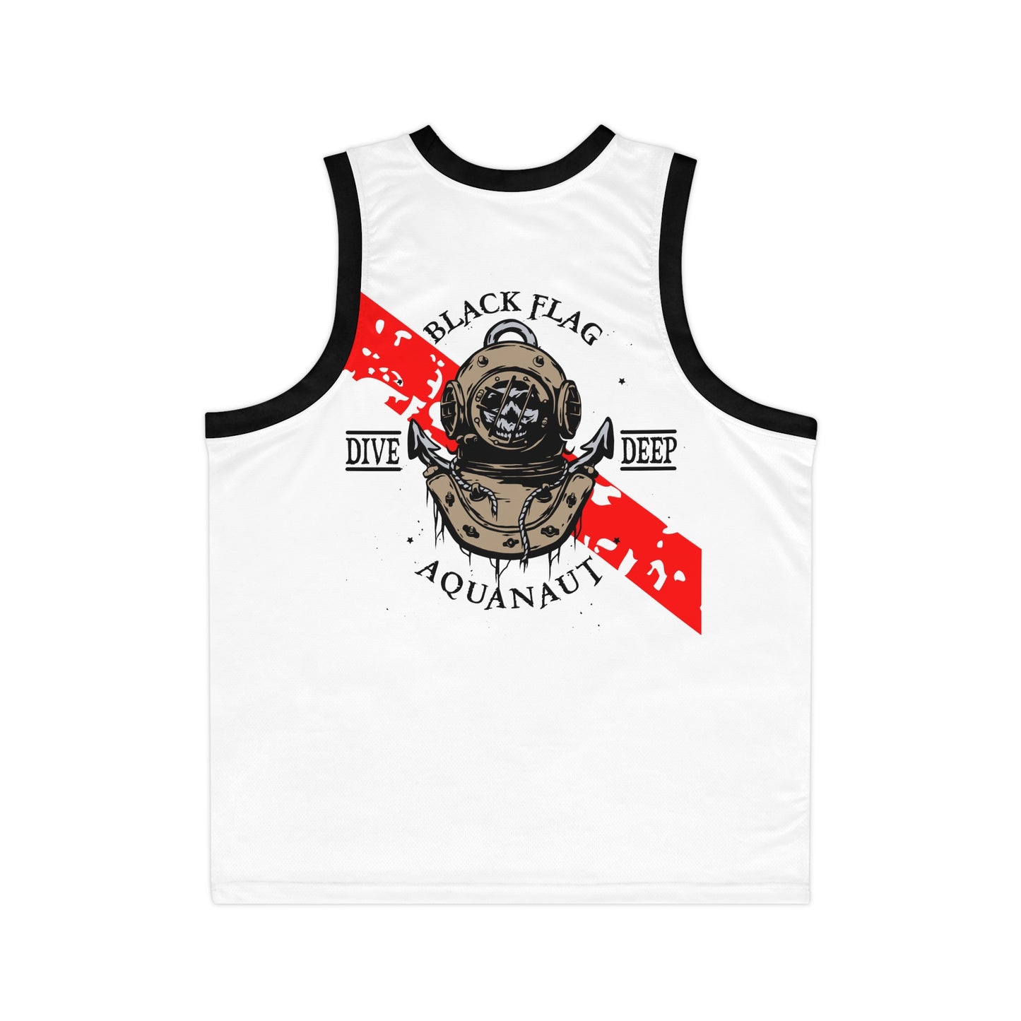 Dive Center Unisex Tank (White) – “Black Flag” Aquanaut Graphic
