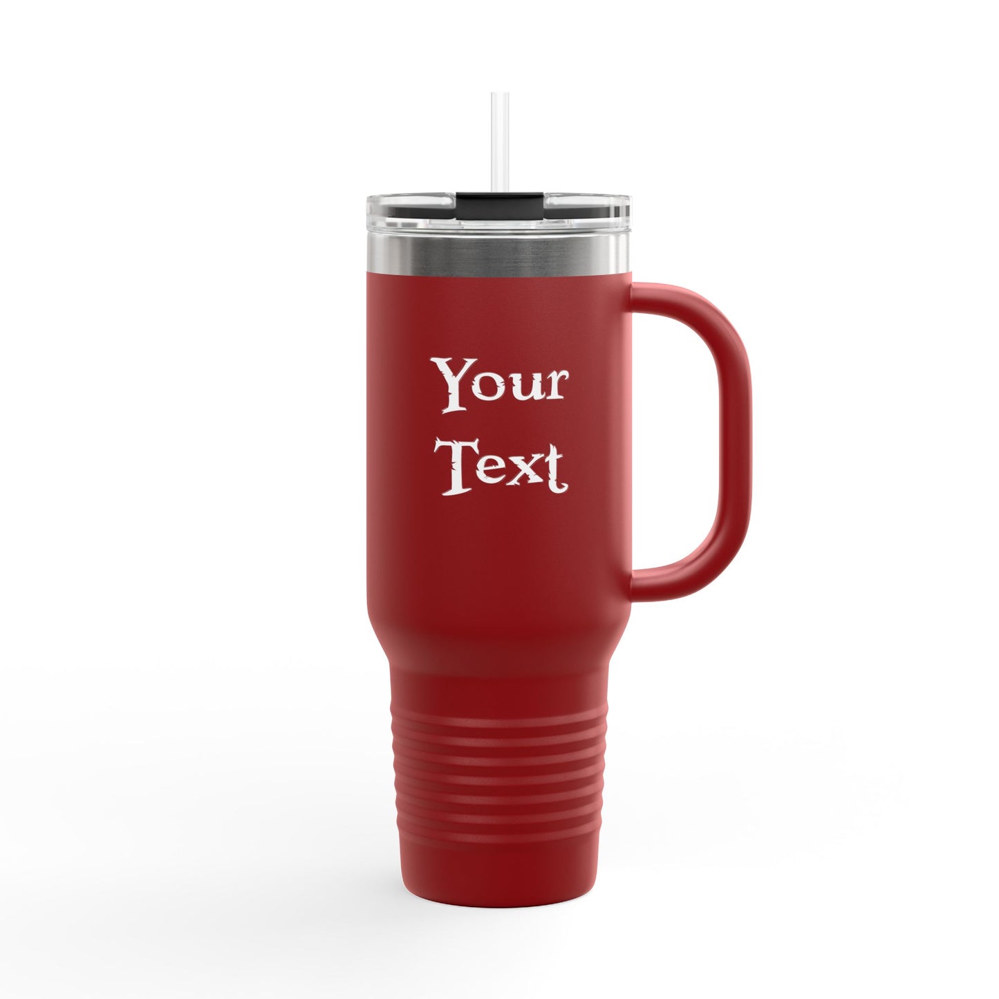 40oz Insulated Travel Mug (Aquanaut) — Customizable "Your Text" White Tumbler