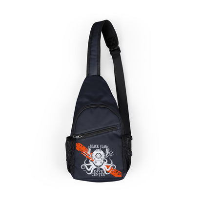 Diver Chest Bag (Black) — Compact Sling Backpack with Diver Print