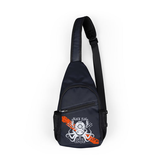 Diver Chest Bag (Black) — Compact Sling Backpack with Diver Print