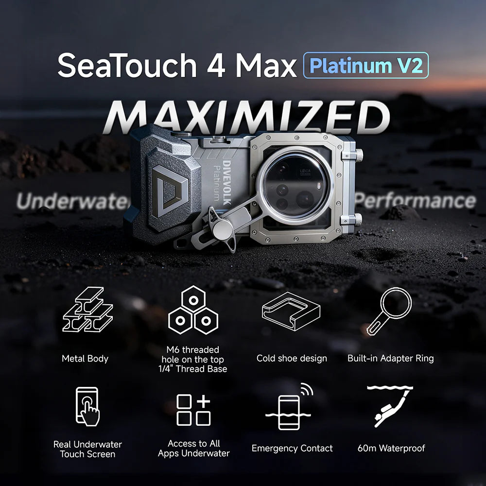 DIVEVOLK SeaTouch 4 Max Platinum Underwater Touchscreen Housing for Smartphone