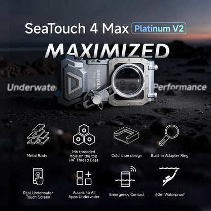 DIVEVOLK SeaTouch 4 Max Platinum Underwater Touchscreen Housing for Smartphone