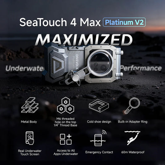 DIVEVOLK SeaTouch 4 Max Platinum Underwater Touchscreen Housing for Smartphone
