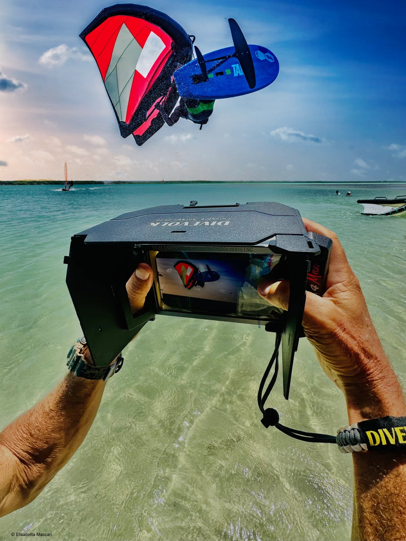 DIVEVOLK Foldable Screen Hood to shield the screen from strong sunlight for SeaTouch 4 Max underwater housing