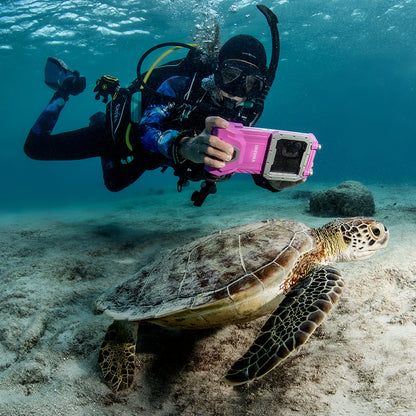 DIVEVOLK SeaTouch 4 MAX PLUS Underwater Housing Dreamy Pink compatible to iPhone and Android, Dive Housing, Waterproof Phone Case