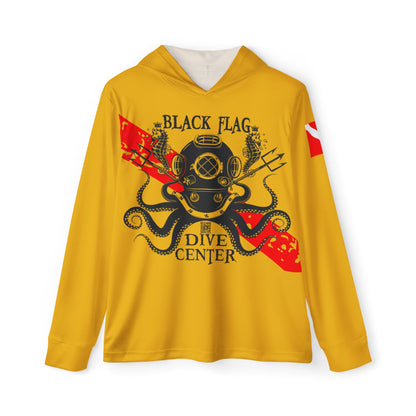 Dive Center Hoodie (Yellow) - 'Black Flag' Vintage Diving Octopus Graphic