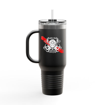 40oz Insulated Travel Mug (Octopus) — Customizable "Your Text" White Tumbler