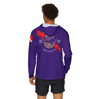 Dive Center Hoodie (Purple) - 'Black Flag' Vintage Diving Octopus Graphic
