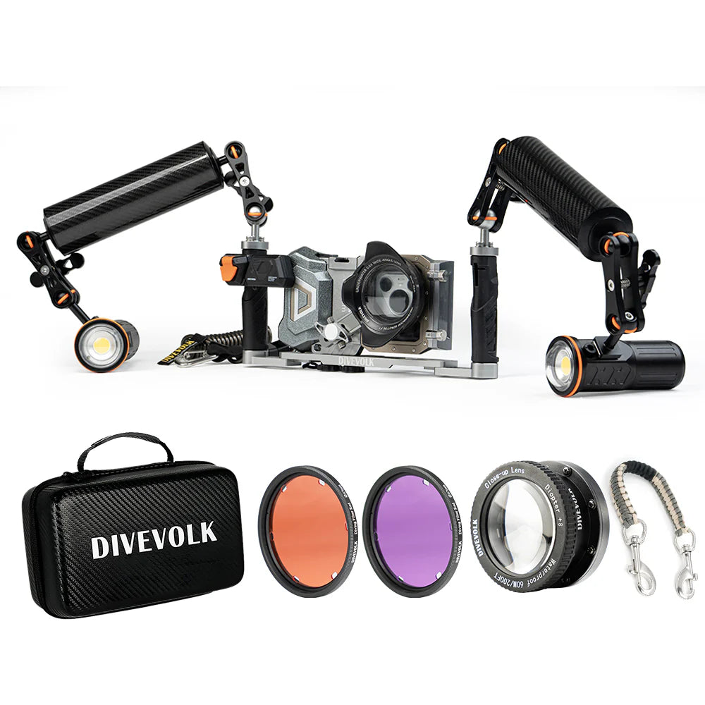 DIVEVOLK SeaTouch 4 Max Platinum Underwater Housing Almighty Kit for iPhone and most Android smartphone, dive housing, waterproof phone case