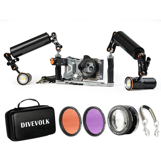 DIVEVOLK SeaTouch 4 Max Platinum Underwater Housing Almighty Kit for iPhone and most Android smartphone, dive housing, waterproof phone case
