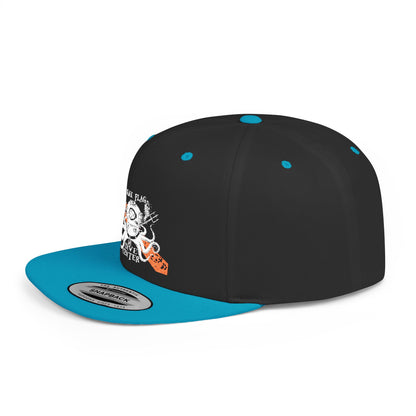 Octopus Kayak Snapback Hat — Distressed Paddle Graphic Flat-Bill Cap