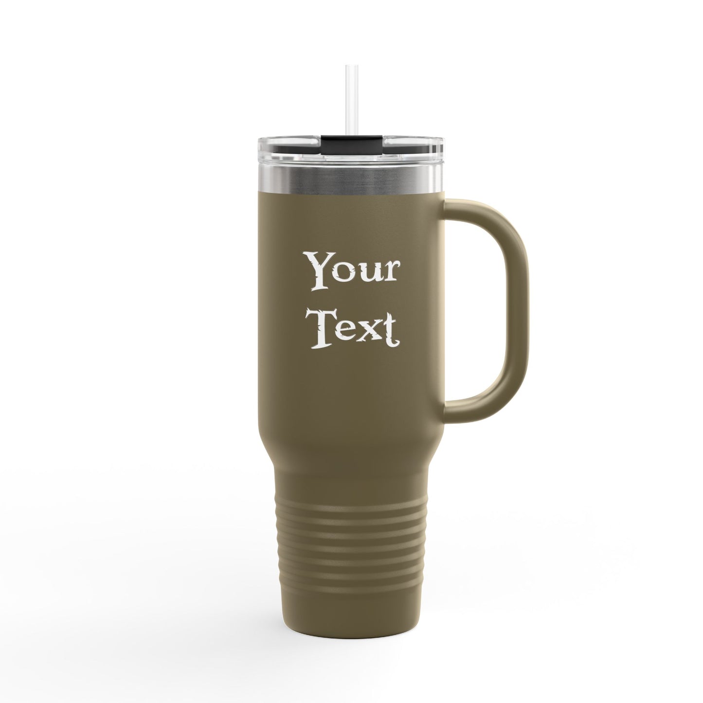 40oz Insulated Travel Mug (Aquanaut) — Customizable "Your Text" White Tumbler