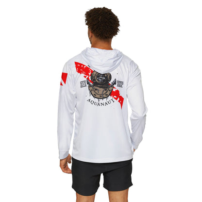 Dive Center Hoodie (White) - 'Black Flag' Vintage Diving Octopus Graphic