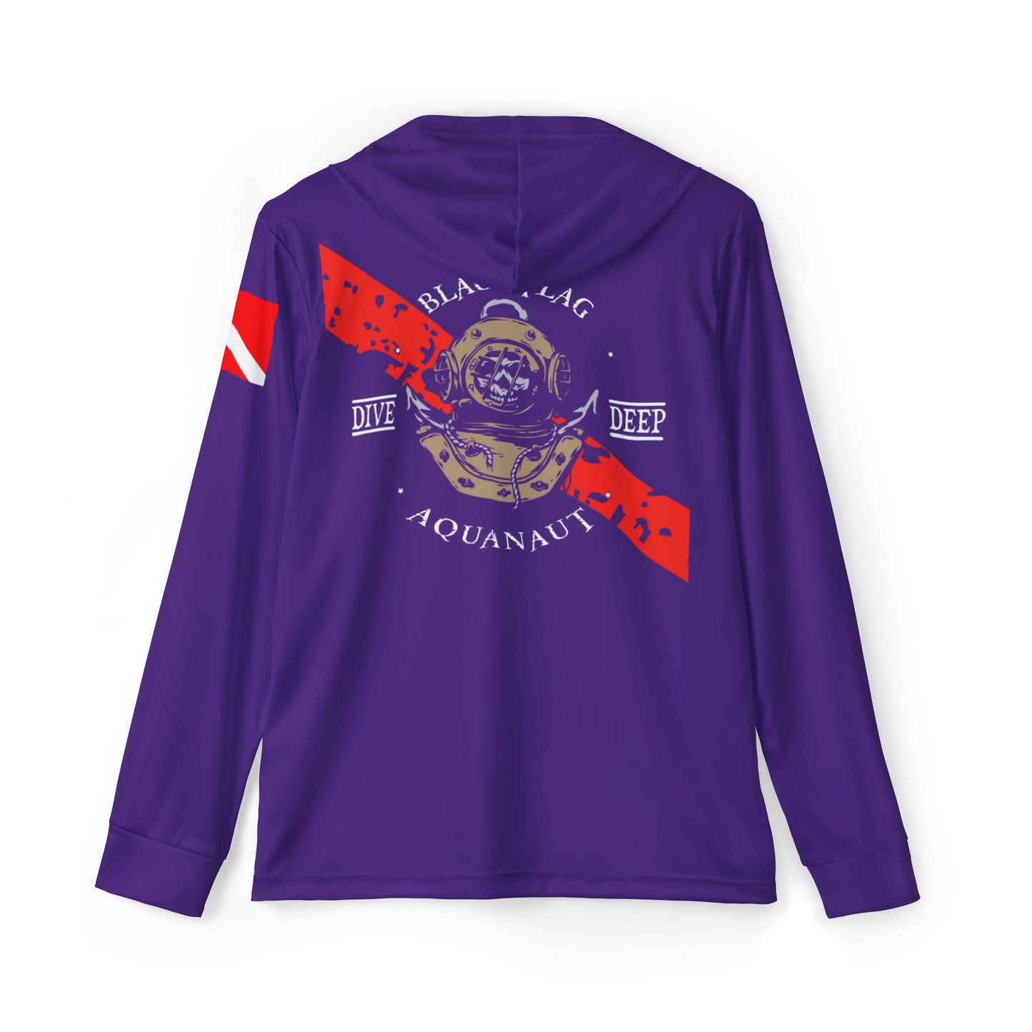 Dive Center Hoodie (Purple) - 'Black Flag' Vintage Diving Octopus Graphic