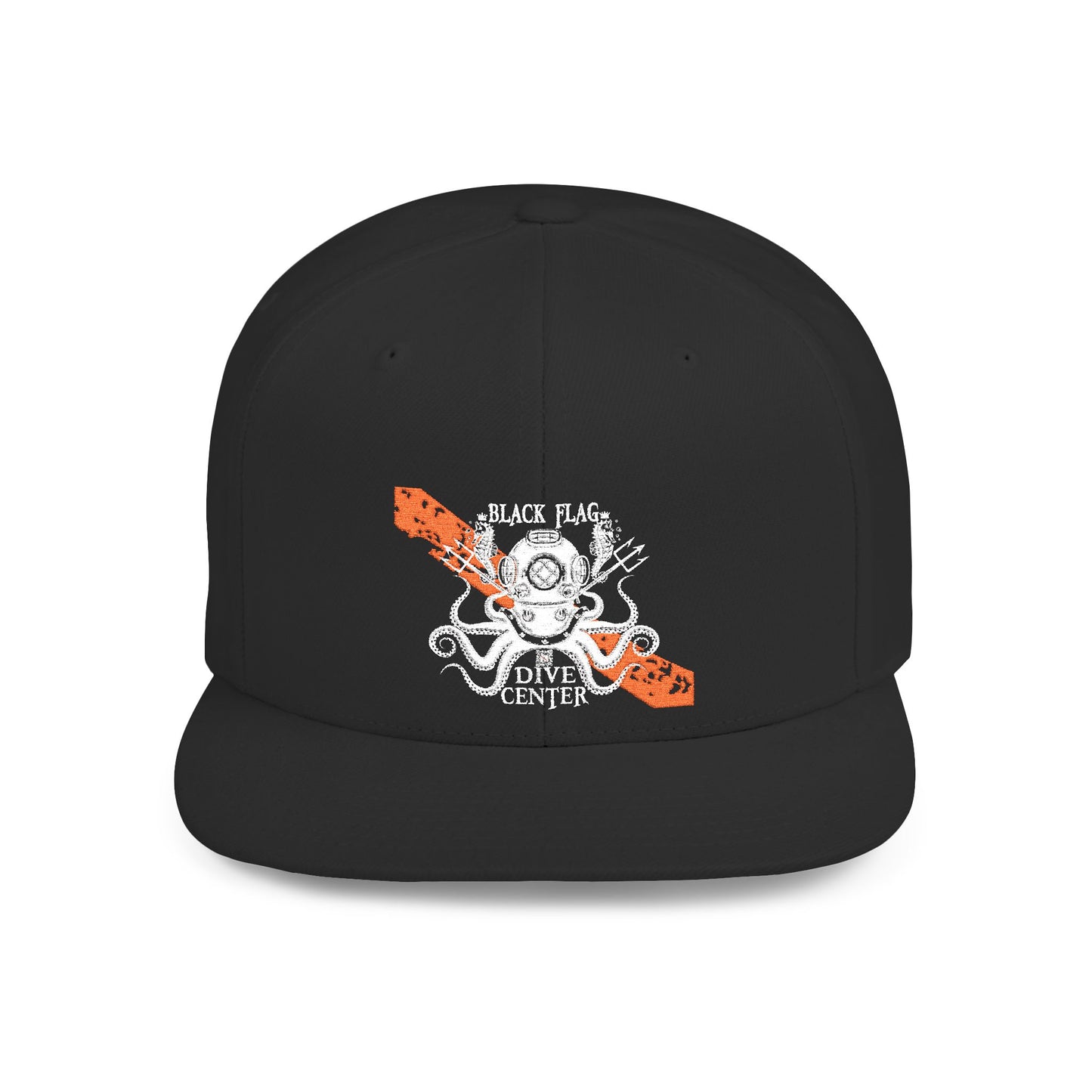 Octopus Kayak Snapback Hat — Distressed Paddle Graphic Flat-Bill Cap