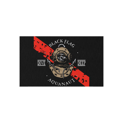 Dive Deep Aquanaut Outdoor Rug — Black Flag Scuba Diver Doormat