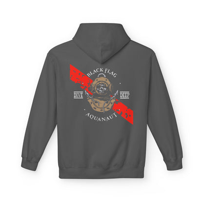 Dive Center Hoodie — 'Black Flag Aquanauts' Vintage Diving Helmet Design