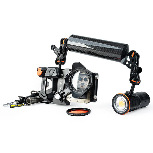 DIVEVOLK SeaTouch 4 MAX PLUS Underwater Housing Advanced Creator Kit including Float Arm and 5600 Lumen dive light, dive housing, waterproof phone case