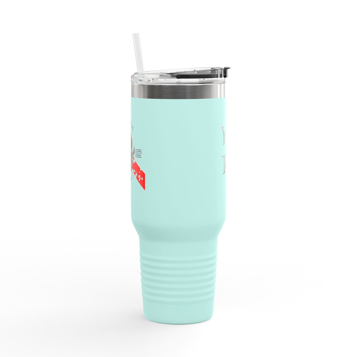 40oz Insulated Travel Mug (Aquanaut) — Customizable "Your Text" White Tumbler