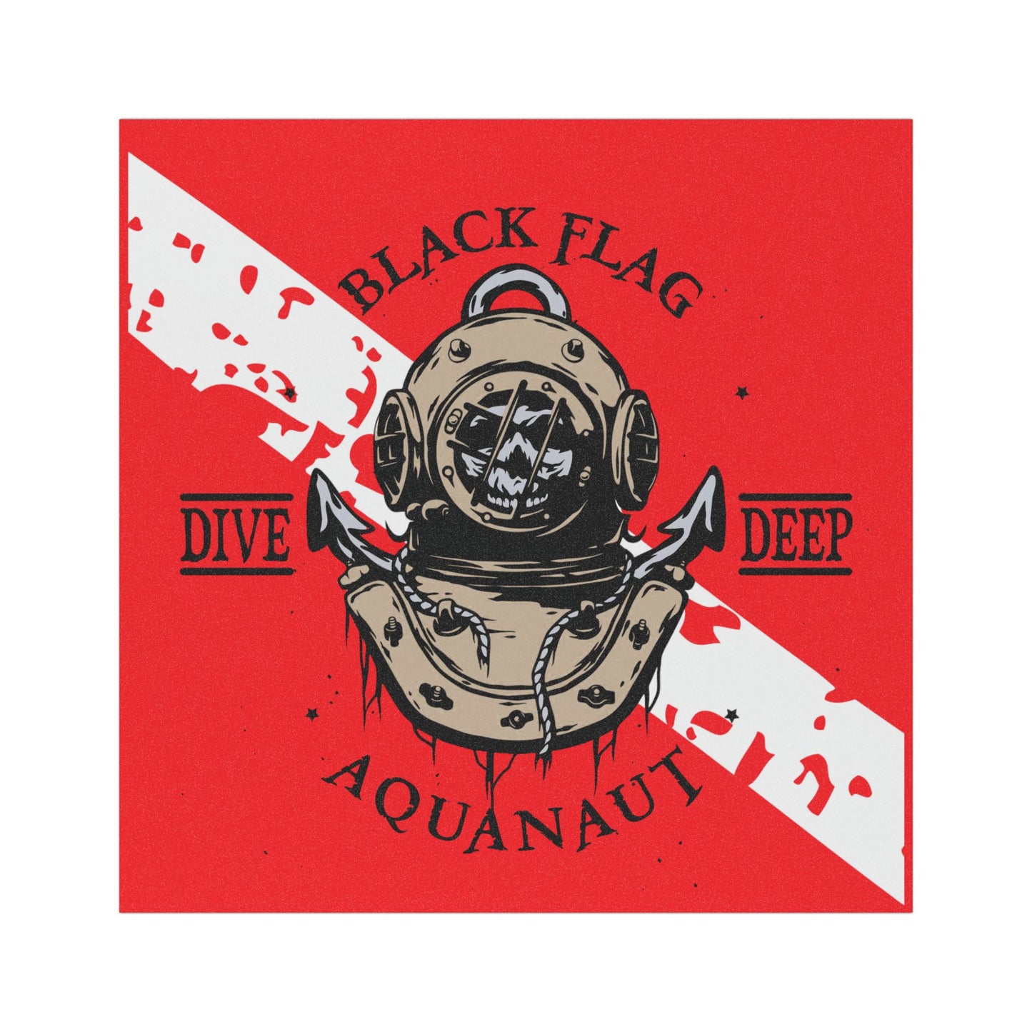 Dive Center Car Magnet (Red) — Black Flag Scuba Diving Aquanaut Design