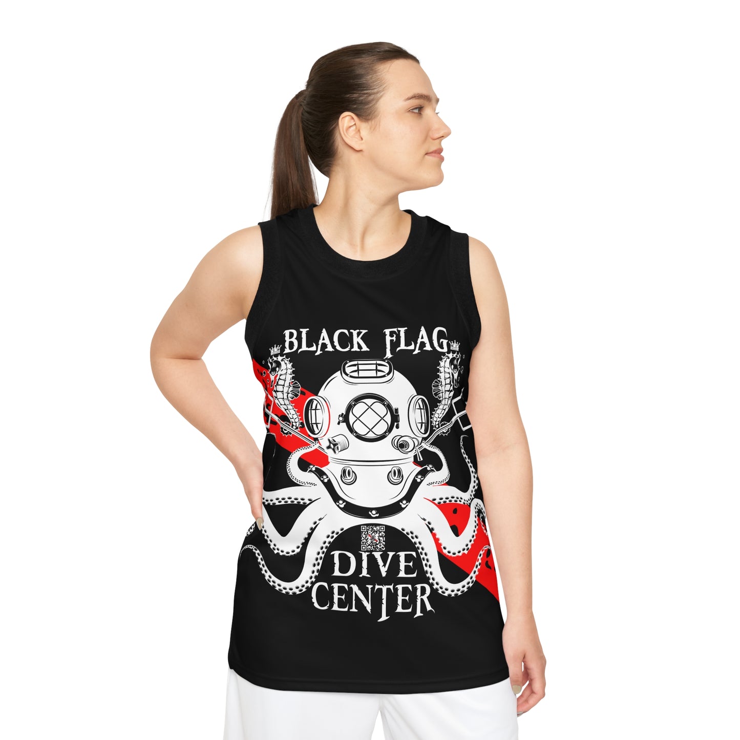 Dive Center Unisex Tank (Black) – “Black Flag” Aquanaut Graphic