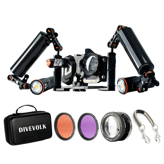 DIVEVOLK SeaTouch 4 Max Plus Underwater Housing Almighty Kit for iPhone and most Android smartphone, dive housing, waterproof phone case