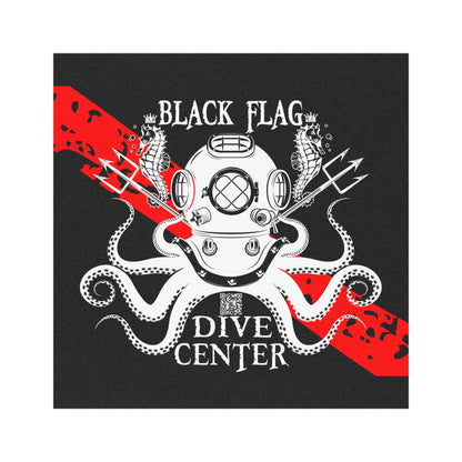 Dive Center Car Magnet (Black) — Black Flag Scuba Diving Octopus Design