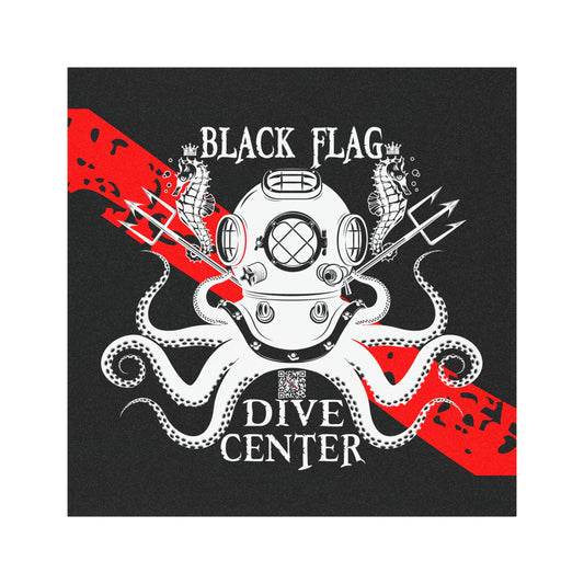 Dive Center Car Magnet (Black) — Black Flag Scuba Diving Octopus Design