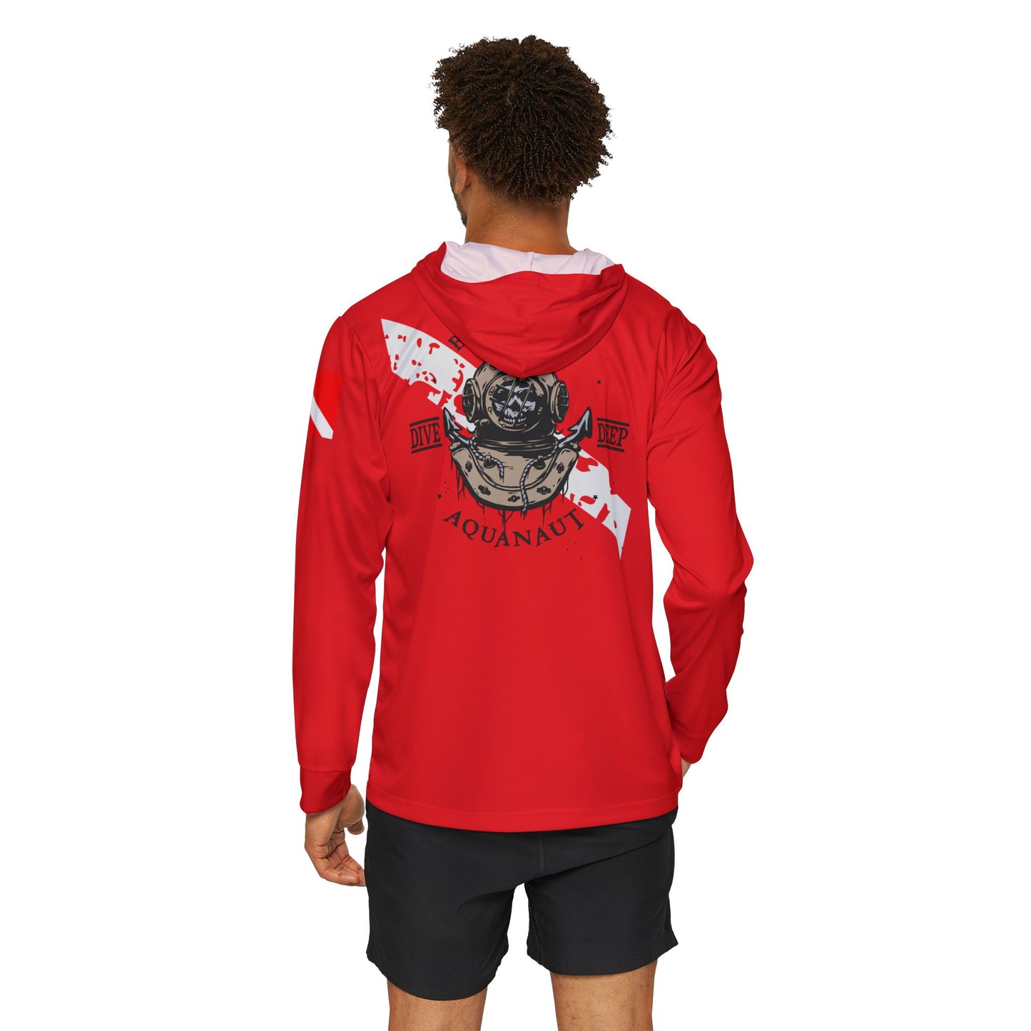 Dive Center Hoodie (Red) - 'Black Flag' Vintage Diving Octopus Graphic