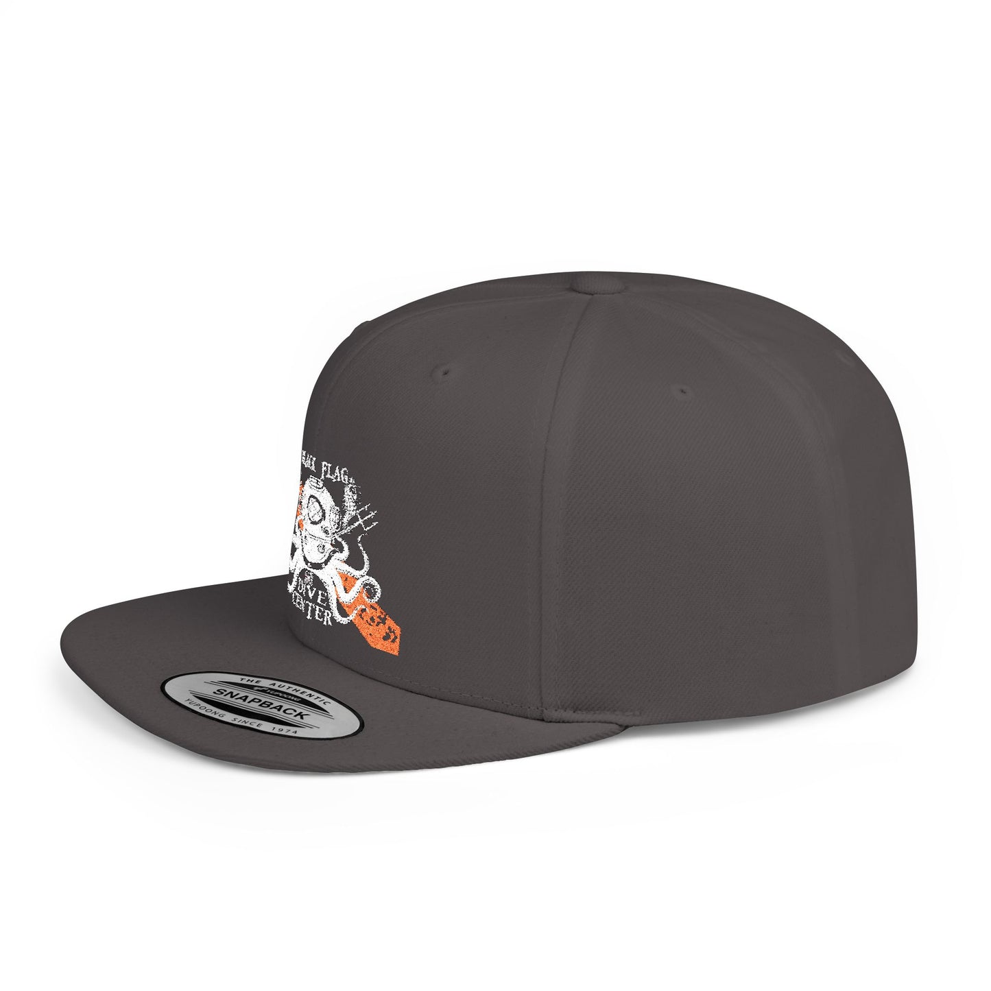 Octopus Kayak Snapback Hat — Distressed Paddle Graphic Flat-Bill Cap