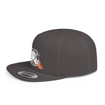 Octopus Kayak Snapback Hat — Distressed Paddle Graphic Flat-Bill Cap