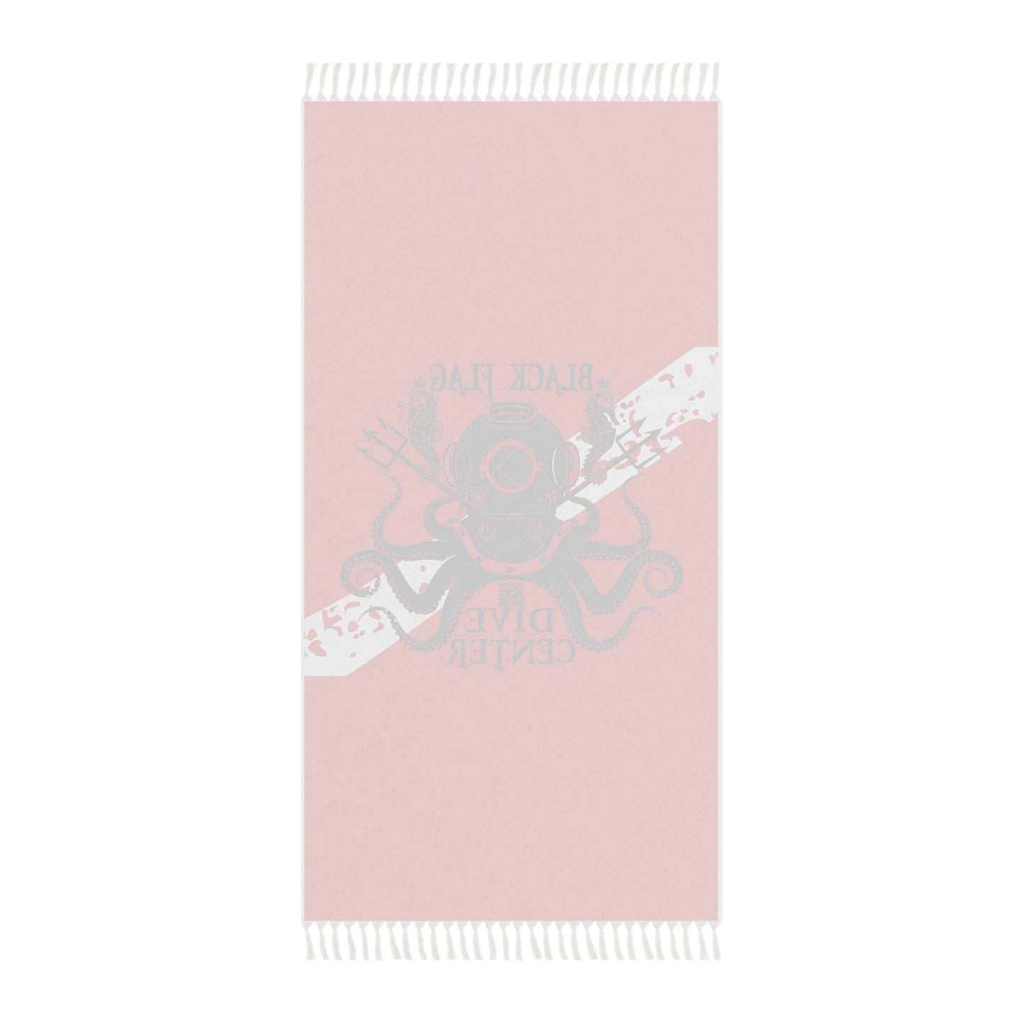 Dive Center Beach Towel — Black Flag Octopus Diver Design