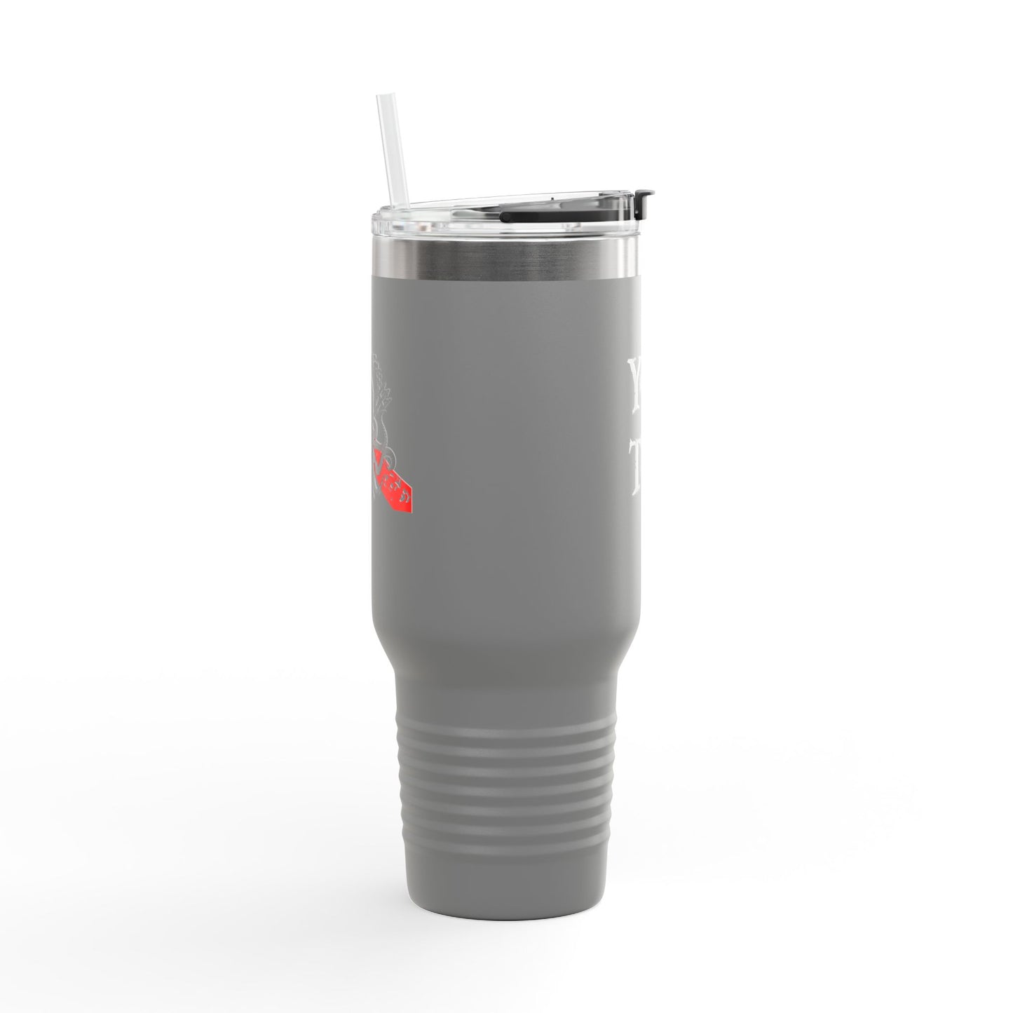 40oz Insulated Travel Mug (Octopus) — Customizable "Your Text" White Tumbler