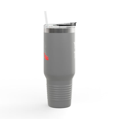 40oz Insulated Travel Mug (Octopus) — Customizable "Your Text" White Tumbler