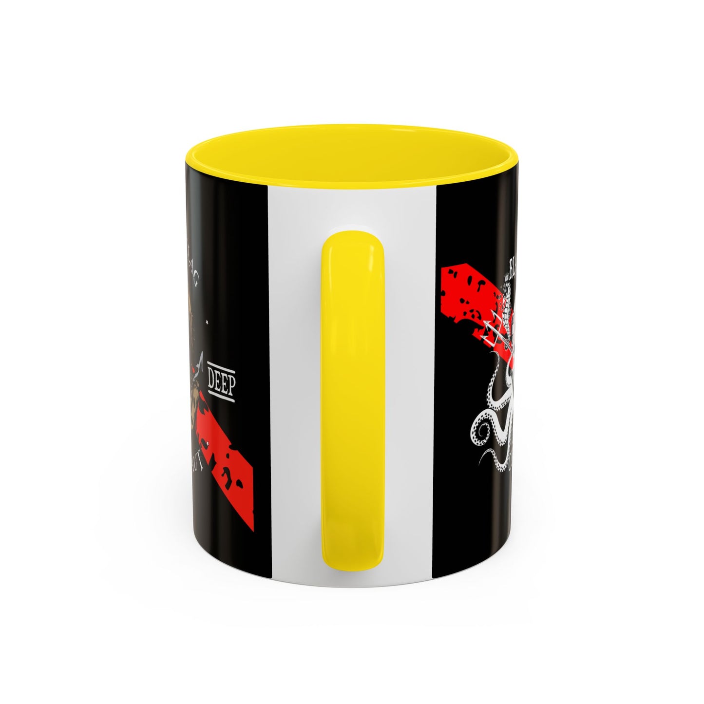 Diver Coffee Mug (Black) — 'Black Flag Aquanaut' Scuba Helmet Accent Mug (11/15oz)