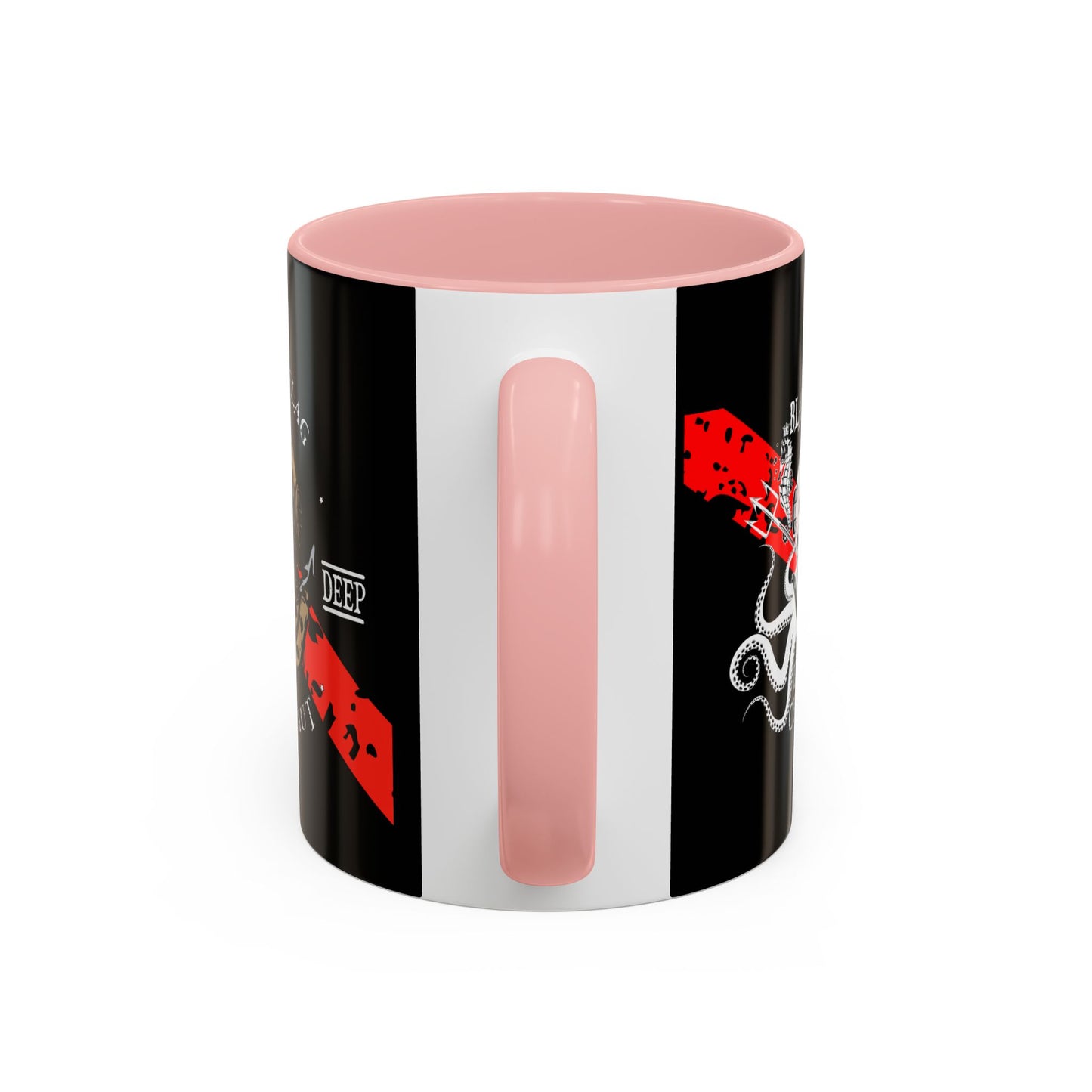 Diver Coffee Mug (Black) — 'Black Flag Aquanaut' Scuba Helmet Accent Mug (11/15oz)