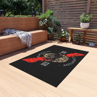 Dive Deep Aquanaut Outdoor Rug — Black Flag Scuba Diver Doormat