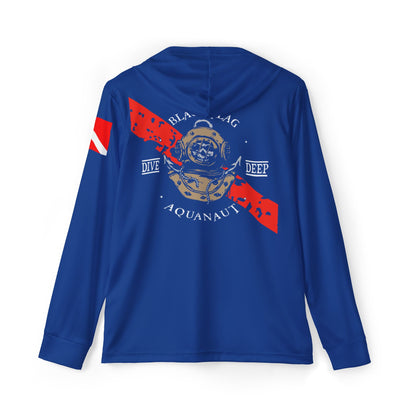 Dive Center Hoodie (Blue) - 'Black Flag' Vintage Diving Octopus Graphic
