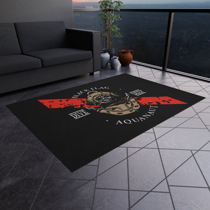 Dive Deep Aquanaut Outdoor Rug — Black Flag Scuba Diver Doormat