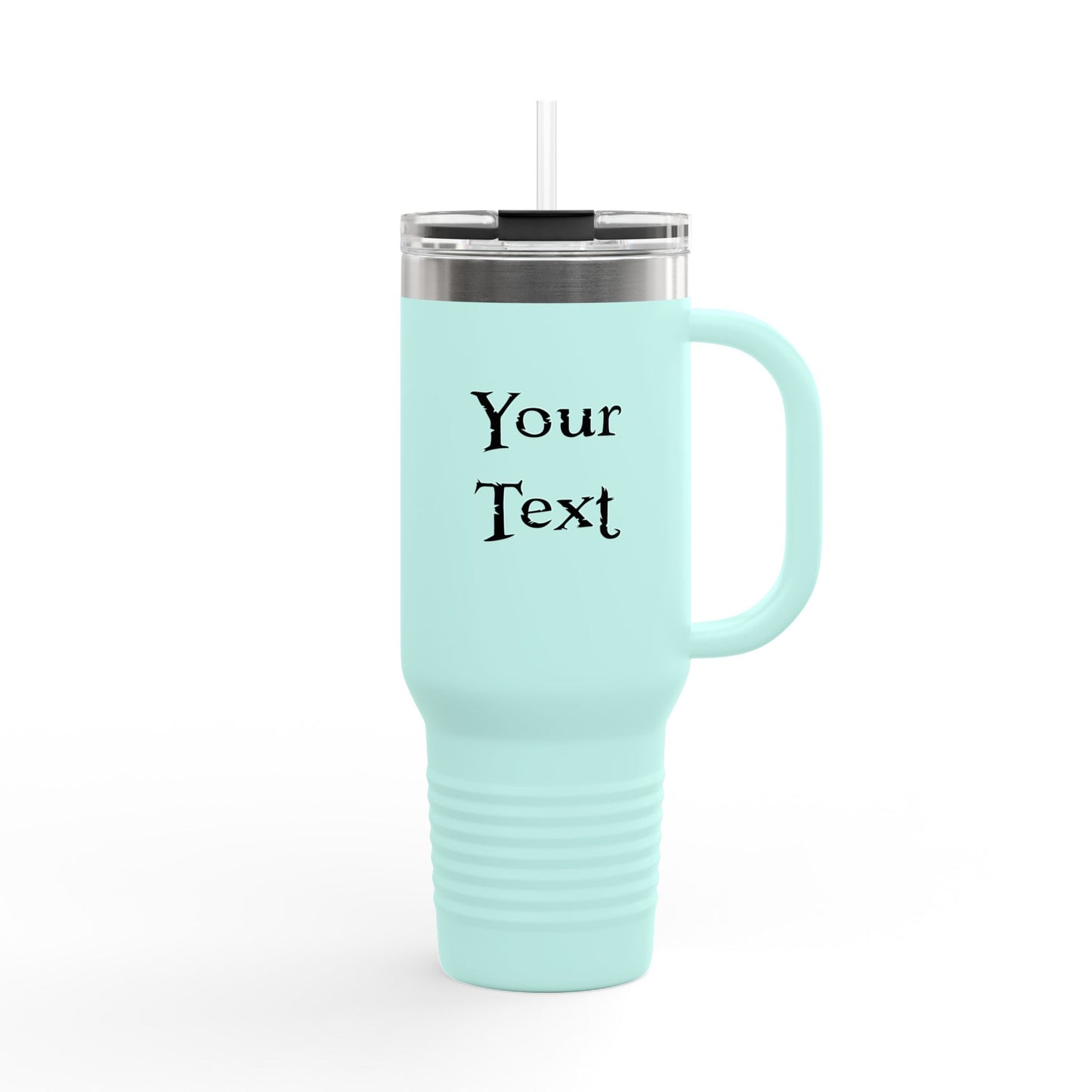 40oz Insulated Travel Mug (Octopus) — Customizable "Your Text" White Tumbler