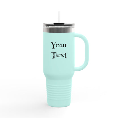40oz Insulated Travel Mug (Octopus) — Customizable "Your Text" White Tumbler