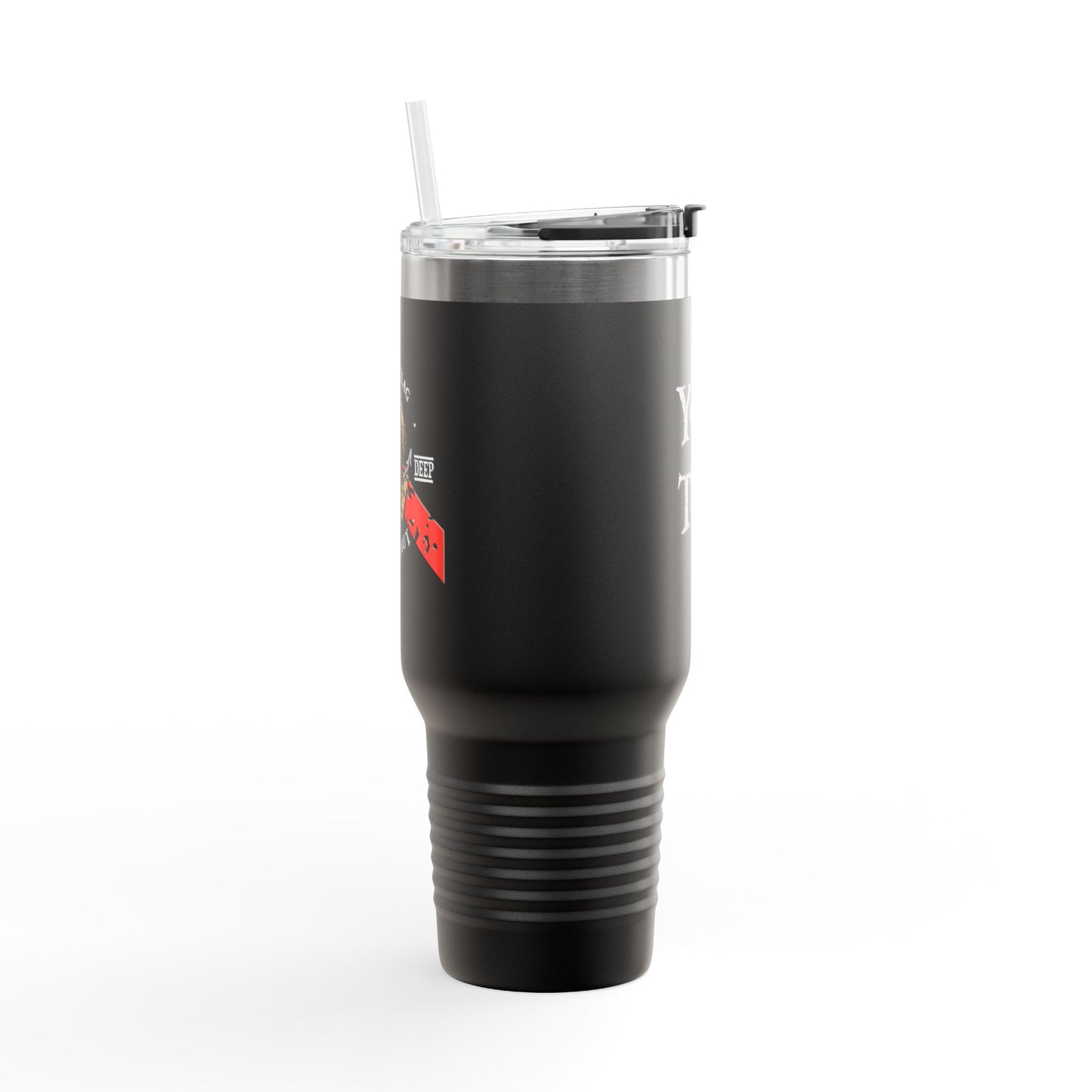 40oz Insulated Travel Mug (Aquanaut) — Customizable "Your Text" White Tumbler