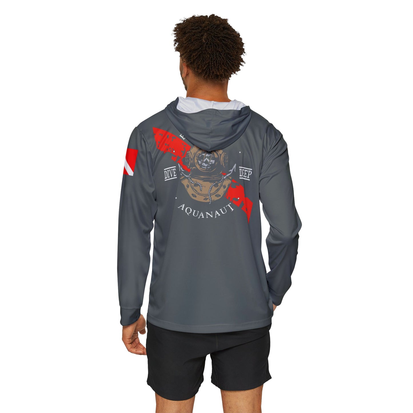 Dive Center Hoodie (Slate) - 'Black Flag' Vintage Diving Octopus Graphic
