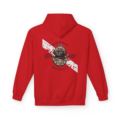 Dive Center Hoodie — 'Black Flag Aquanauts' Vintage Diving Helmet Design