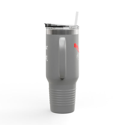 40oz Insulated Travel Mug (Octopus) — Customizable "Your Text" White Tumbler
