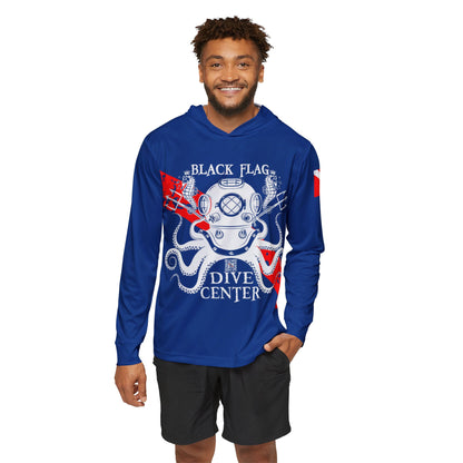 Dive Center Hoodie (Blue) - 'Black Flag' Vintage Diving Octopus Graphic