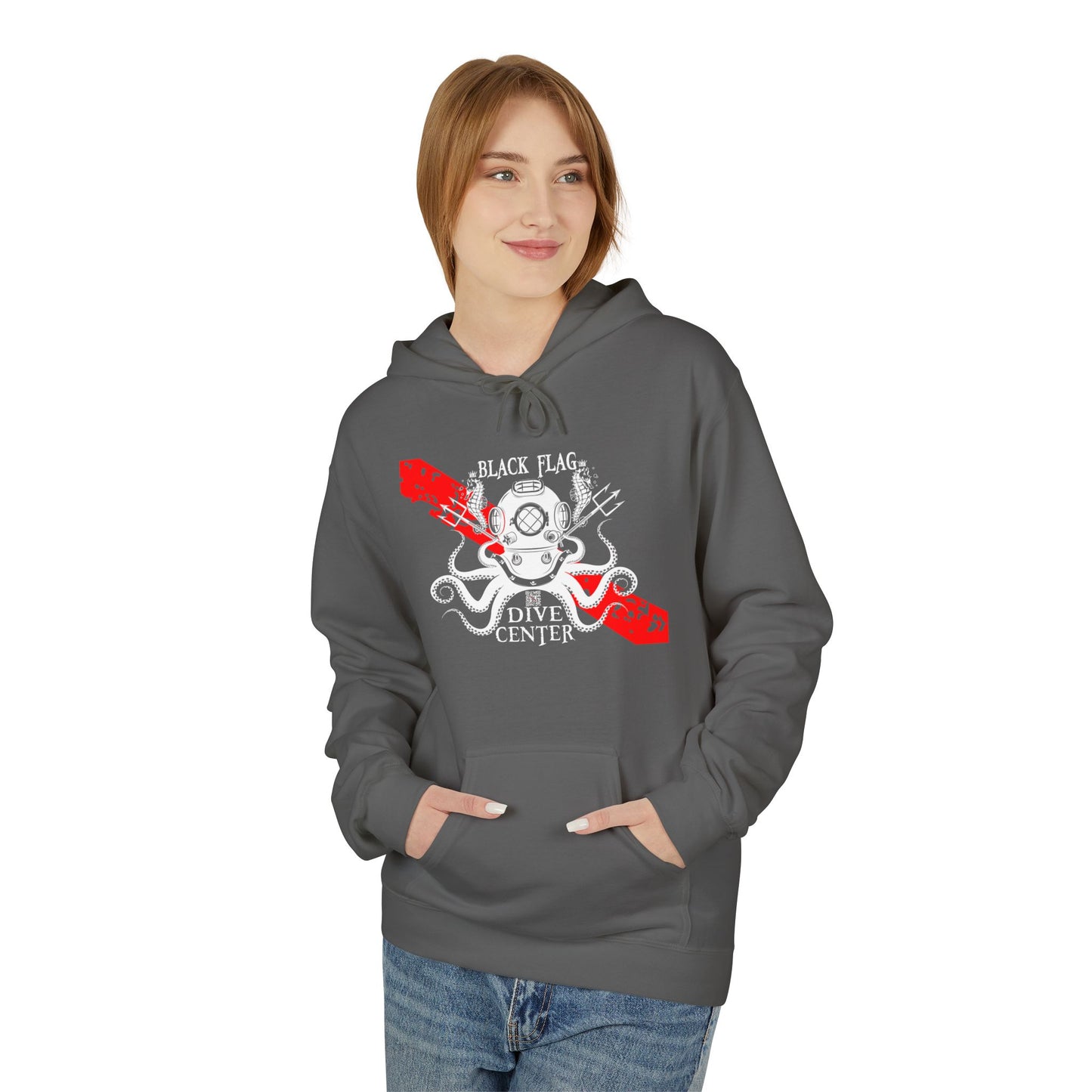 Dive Center Hoodie — 'Black Flag Aquanauts' Vintage Diving Helmet Design